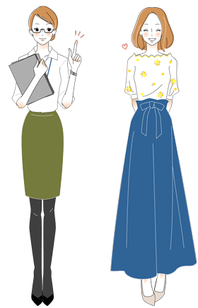 2人の女性のイラスト